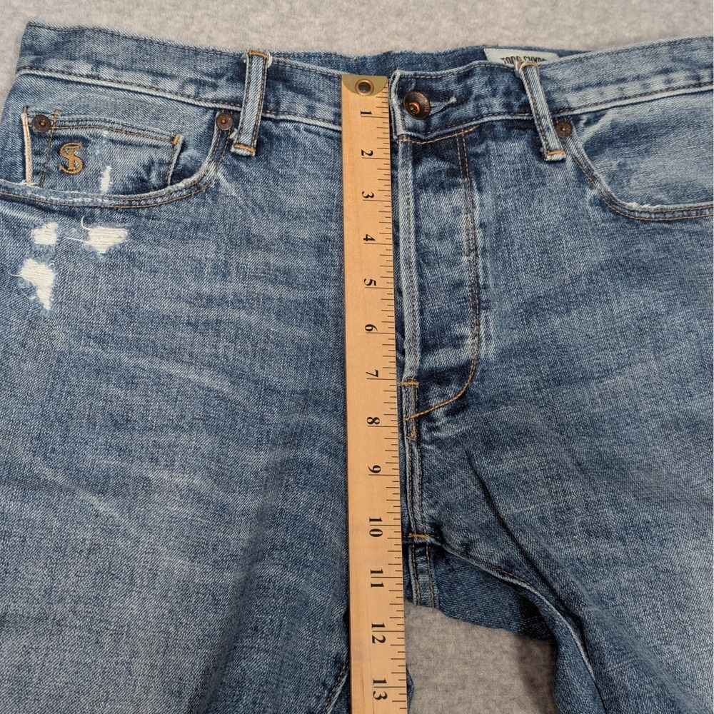 Todd Snyder NY Slim Fit Jeans Size 32x31 Japanese Selvedge Distressed Button Fly - Picture 10 of 14